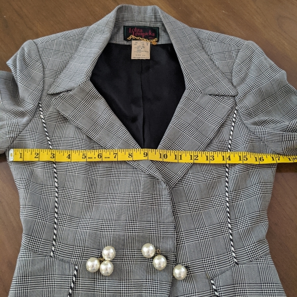 Vintage blazer pearls black white - Picture 6 of 8